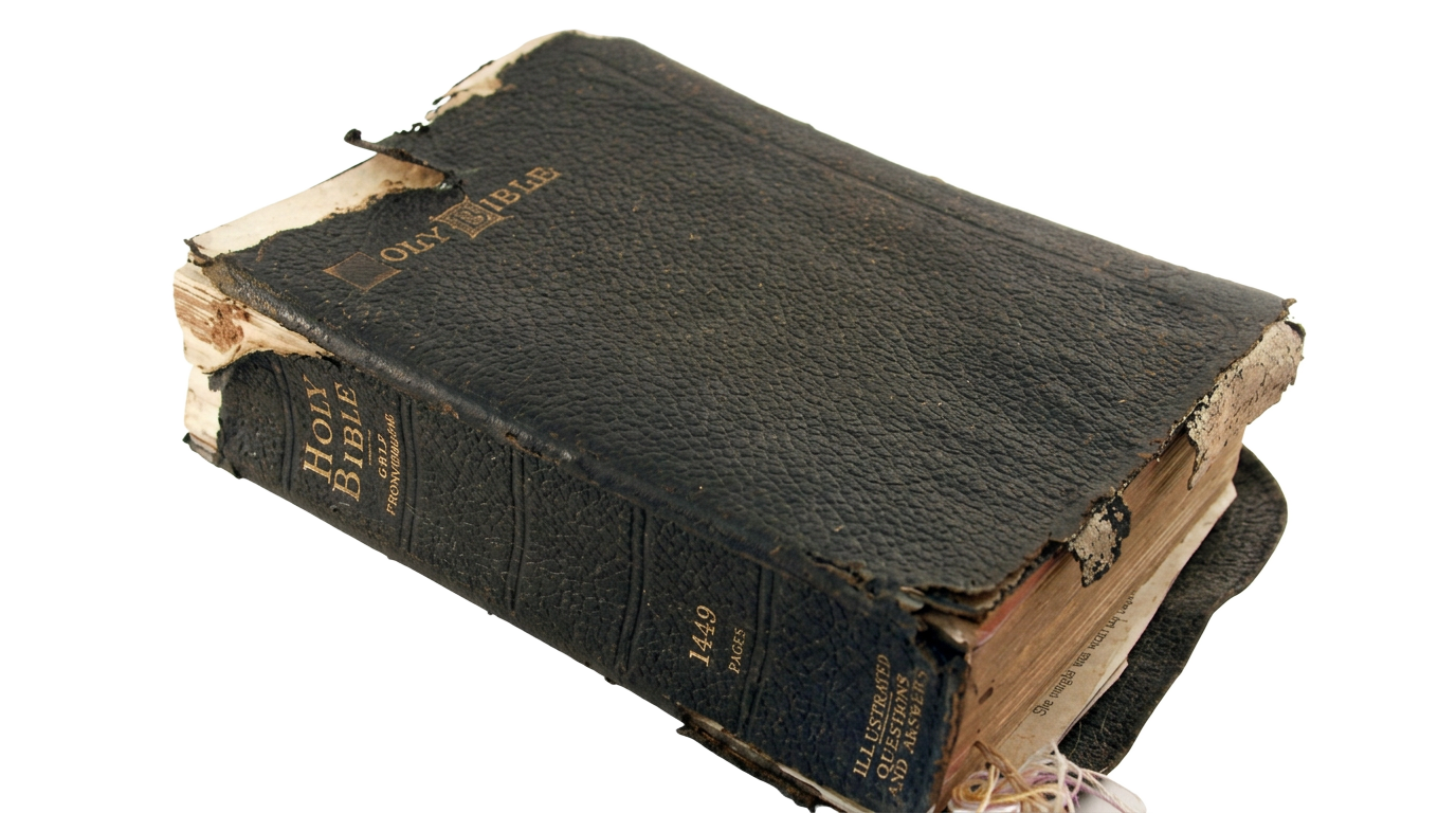 Michael's well-worn Holy Bible